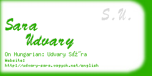 sara udvary business card